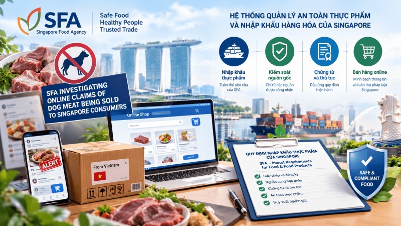 Singapore điều tra vụ việc bán thịt chó trực tuyến trên mạng xã hội